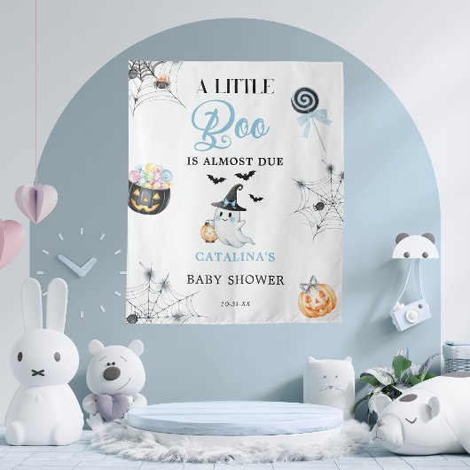Blue Little Boo Halloween Baby Dusche Wandteppich