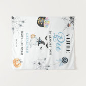 Blue Little Boo Halloween Baby Dusche Wandteppich (Vorderseite (Horizontal))