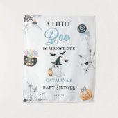 Blue Little Boo Halloween Baby Dusche Wandteppich (Vorderseite)