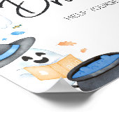 Blue Little Boo Halloween Baby Shower Drinks Poster (Ecke)