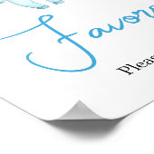 Blue Little Boo Halloween Baby Shower Favoriten Poster (Ecke)