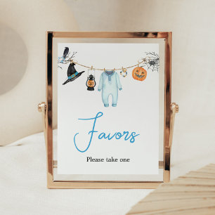Blue Little Boo Halloween Baby Shower Favoriten Poster