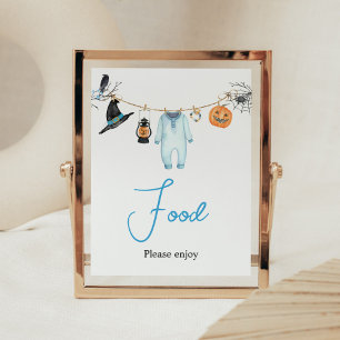 Blue Little Boo Halloween Baby Showfood Poster