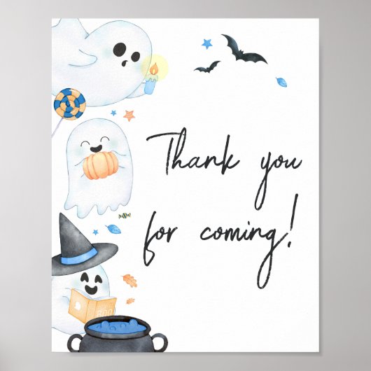 Blue Little Boo Halloween Danke, dass du gekommen  Poster (Vorne)