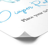 Blue Little Boo Halloween Diaper Raffle Poster (Ecke)