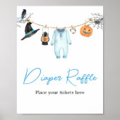 Blue Little Boo Halloween Diaper Raffle Poster (Vorne)