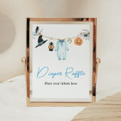 Blue Little Boo Halloween Diaper Raffle Poster