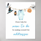 Blue Little Boo Halloween Envelope Station Poster (Vorne)