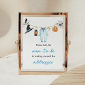 Blue Little Boo Halloween Envelope Station Poster