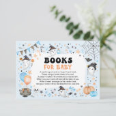Blue Little Boo Halloween Ghost Books for Baby Boy Begleitkarte (Stehend Vorderseite)