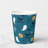 Blue Little Boo Halloween Ghost Pappbecher (Rückseite)
