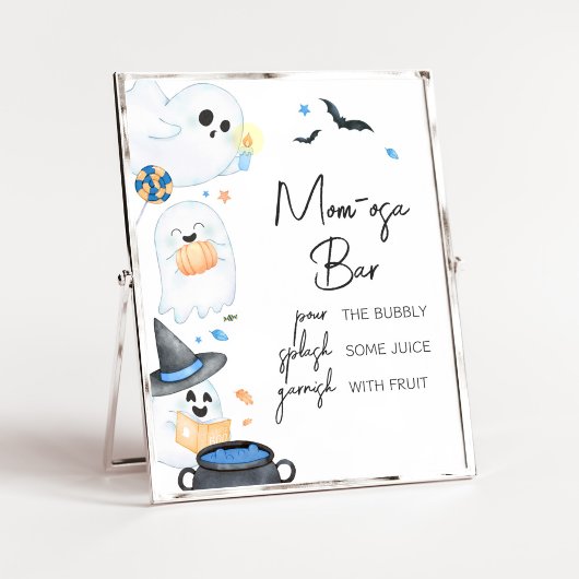 Blue Little Boo Halloween Mama Osa Bar Poster