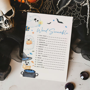 Blue Little Boo Halloween Word Scramble Game