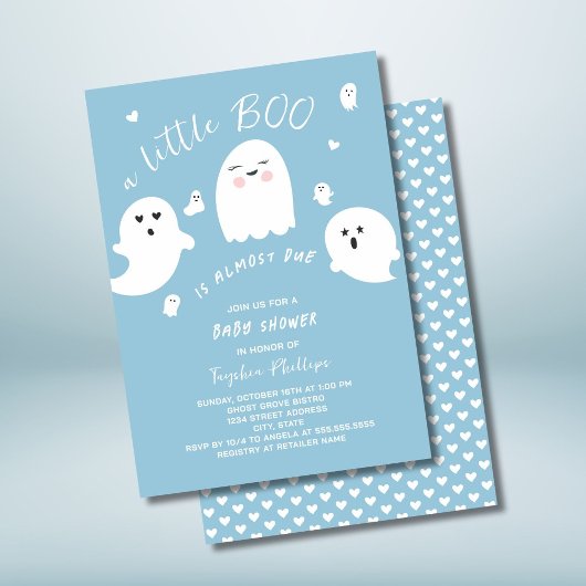 Blue Little Boo ist die Kinderdusche von Halloween Einladung