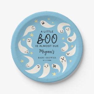 Blue Little Boo October Baby Dusche Pappteller