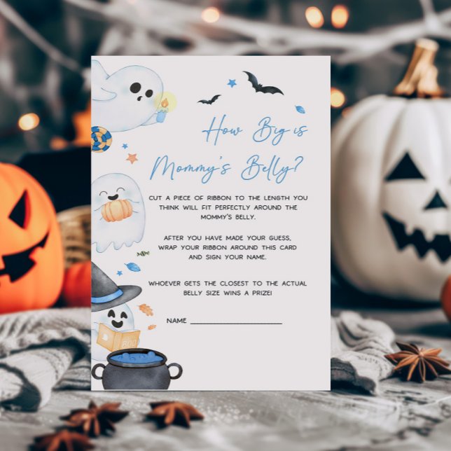 Blue Little Boo Wie groß ist Mommy's Bly Game (Blue Little Boo Baby Shower How Big is Mommy's Belly Game)