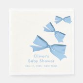 Blue Little Bow Frame Boy Baby Dusche Serviette (Vorderseite)