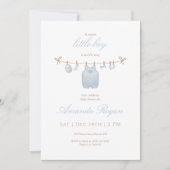 Blue Little Boy Baby Shower Invitation Einladung (Vorderseite)