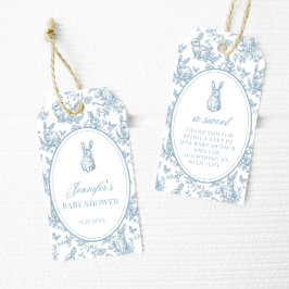 Blue Little Bunny Baby Shower Thank You Favor Tags Geschenkanhänger
