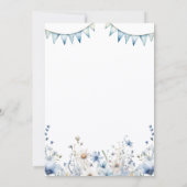 Blue Little Bunny First Birthday Invitation Einladung (Rückseite)