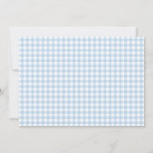 Blue Little Bunny Spring Baby Boy Dusche Foto Einladung (Rückseite)