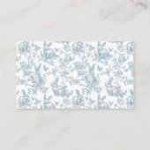 Blue Little Bunny Toile Spring Baby Diaper Raffle Begleitkarte (Rückseite)