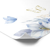 Blue Little Butterfly Boy Baby Showmenü Poster (Ecke)
