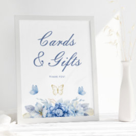Blue Little Butterfly Cards und Geschenke Poster