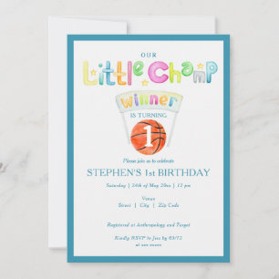 Blue Little Champ Basketball jedes Alters Junge Ge Einladung