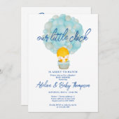 Blue Little Chick über die Kinderdusche Einladung (Vorne/Hinten)