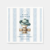 Blue Little Cowboy Modern Western Baby Dusche Serviette (Vorderseite)