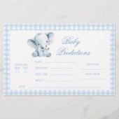 Blue Little Elephant Peanut Bow Baby Predictions Briefpapier (Vorderseite)