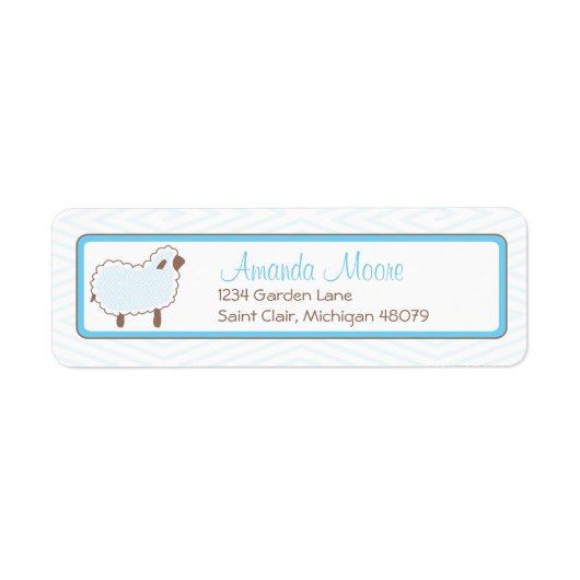 Blue Little Lamb Address Label (Vorne)