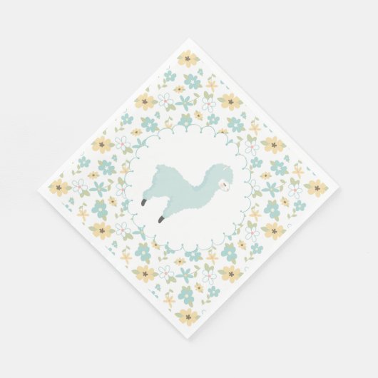 Blue Little Llama Napkins Serviette (Ecke)