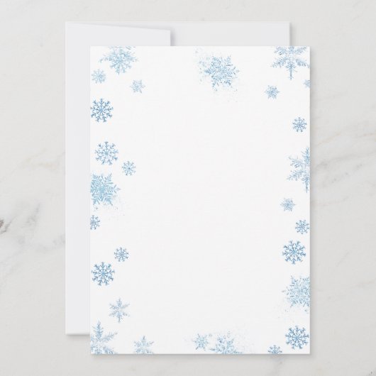 Blue Little Man Snowflakes Gingerbread Baby Shower Einladung (Rückseite)