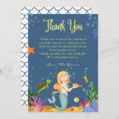 Blue Little Mermaid Danke Cards Einladung (Vorne/Hinten)