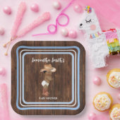 Blue Little OM Cowboy Western Babydusche Pappteller (Party)