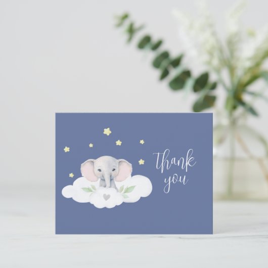 Blue Little Peanut Baby Dusche Elephant Modern (Stehend Vorderseite)