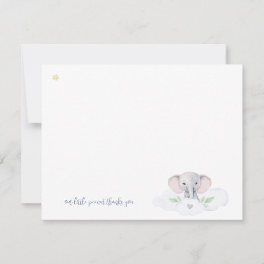 Blue Little Peanut Baby Dusche Elephant Modern (Rückseite)