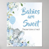 Blue Little Peanut Elephant Babies sind süß Poster (Vorne)