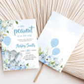 Blue Little Peanut Elephant Baby Dusche Einladung