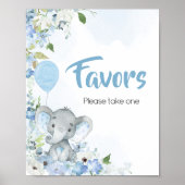 Blue Little Peanut Elephant Baby Duwer Favoriten Poster (Vorne)