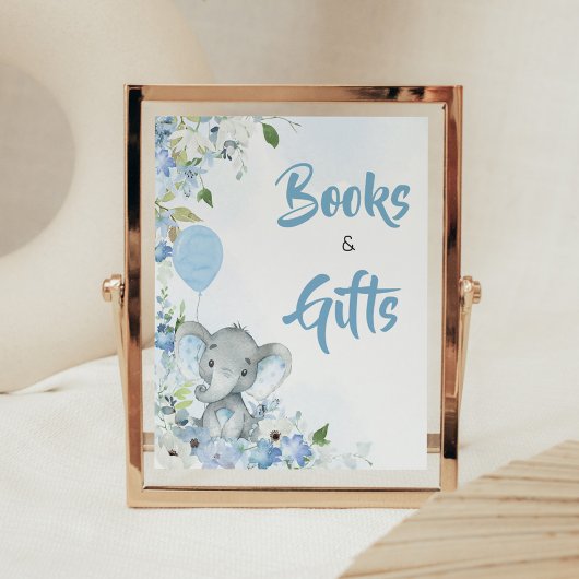 Blue Little Peanut Elephant Bücher und Geschenke Poster