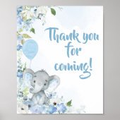 Blue Little Peanut Elephant Danke, dass du gekomme Poster (Vorne)