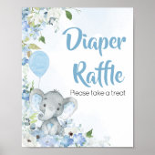 Blue Little Peanut Elephant Diaper Raffle Poster (Vorne)