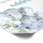 Blue Little Peanut Elephant Envelope Station Poster (Ecke)