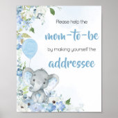 Blue Little Peanut Elephant Envelope Station Poster (Vorne)