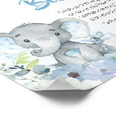 Blue Little Peanut Elephant Sage kein Baby Poster (Ecke)