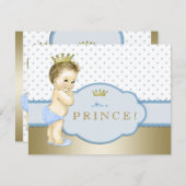 Blue Little Prince Baby Dusche Einladung (Vorne/Hinten)