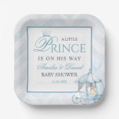 Blue Little Prince Party Crown & Carriage Pappteller (Vorderseite)